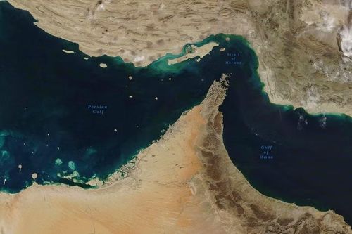 Eo biển Hormuz (ảnh chụp từ vệ tinh). Nguồn: Fotodom.