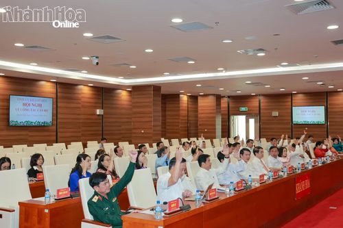 Các đại biểu biểu quyết thông qua nội dung hội nghị.