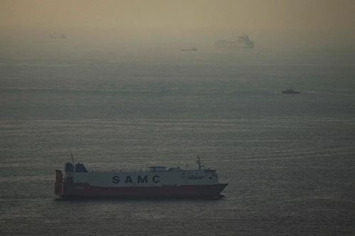 Các tàu chở hàng di chuyển trên Vịnh Ba Tư hướng về eo biển Hormuz, ngoài khơi Các Tiểu vương quốc Ả Rập Thống nhất, ngày 19/3/2026. (Ảnh: AP)