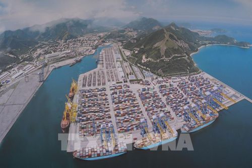 Phối cảnh Dự án Đầu tư xây dựng tổng thể Bến cảng container Liên Chiểu (Đà Nẵng). Ảnh: Anh Dũng - TTXVN