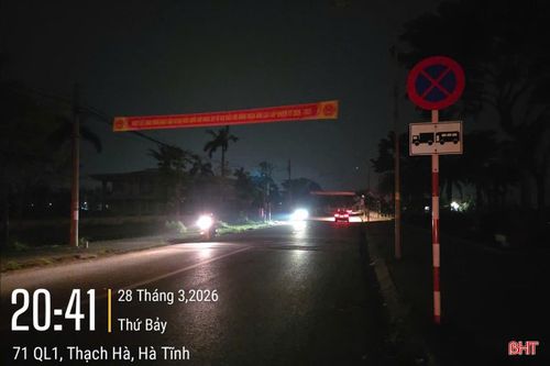 Tắt điện hưởng ứng Giờ Trái đất 2026 tại khu vực thuộc xã Thạch Hà.