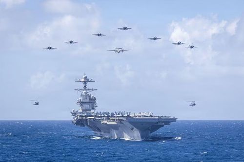 Soái hạm của Hải quân Mỹ, tàu sân bay đắt nhất lịch sử USS Gerald R. Ford (trị giá 13,2 tỷ USD). Ảnh: US Navy.