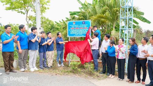 Lễ khánh thành công trình "Thắp sáng ngõ hẻm" tại phường Tân Triều. Ảnh: Minh Hạnh