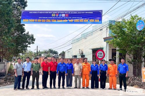 Lễ khánh thành công trình "Thắp sáng ngõ hẻm" tại xã Trảng Bom. Ảnh: ĐVCC