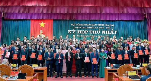  Ra mắt 85 đại biểu HĐND tỉnh khóa XIII, nhiệm kỳ 2026-2031. Ảnh: Đức Thụy 