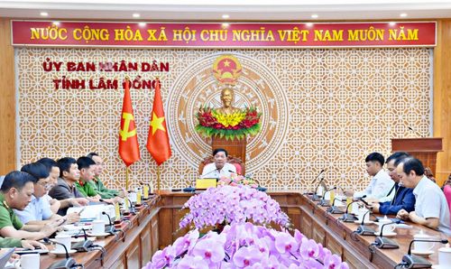 Toàn cảnh hội nghị tại điểm cầu tỉnh Lâm Đồng