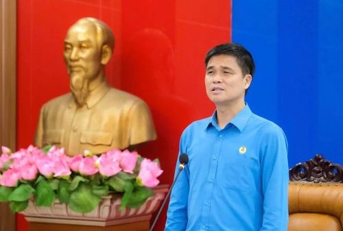 Phó Chủ tịch Tổng LĐLĐ Việt Nam Ngọ Duy Hiểu truyền đạt chuyên đề tại hội nghị.