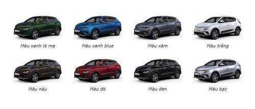 Xe có 08 tùy chọn màu sơn ngoại thất đa dạng cho khách hàng lựa chọn.