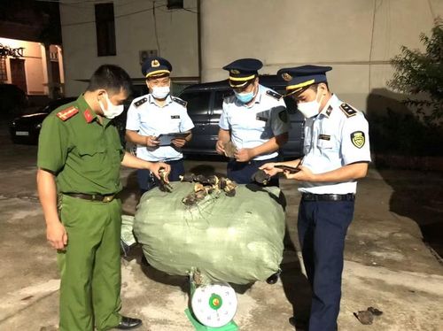 Các lực lượng chức năng tỉnh Lạng Sơn kiểm tra hàng hóa trên địa bàn.