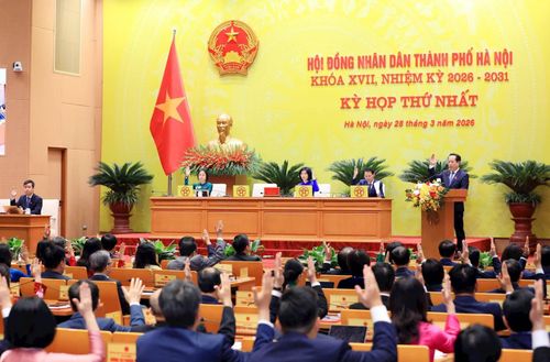 Kỳ họp thứ nhất, HĐND TP Hà Nội khóa 17, nhiệm kỳ 2026-2031 quyết định nhiều nội dung quan trọng. Ảnh: Cổng TTĐT Hà Nội