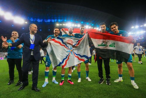 Các cầu thủ Iraq làm nên lịch sử. Ảnh: INT