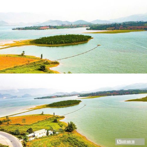 Mặt hồ rộng lớn, cảnh quan tuyệt đẹp.