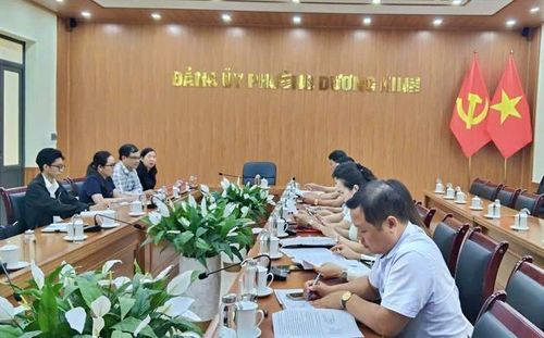 Đoàn công tác làm việc tại phường Nam Đồ Sơn và phường Dương Kinh.