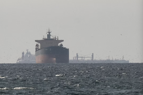 Tàu vận tải di chuyển gần eo biển Hormuz. (Nguồn: Reuters)