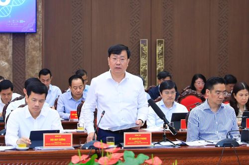 Giám đốc Sở Công Thương Võ Nguyên Phong phát biểu. Ảnh: Quang Thái