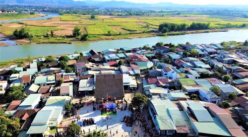 Một góc ngôi làng Plei Tơngia và Plei Đôn, phường Kon Tum từ trên cao. Ảnh: TT.