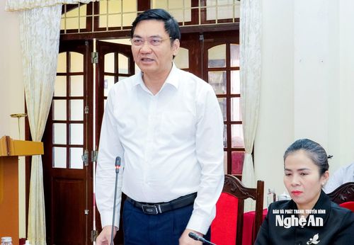 Phó Bí thư Thường trực Tỉnh ủy, Chủ tịch HĐND tỉnh Hoàng Nghĩa Hiếu phát biểu tại phiên họp. Ảnh: Phạm Bằng