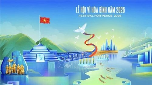 Nền của Bộ nhận diện là hình ảnh đặc trưng của quê hương Quảng Trị với dòng sông, đồng lúa, mái nhà, cánh đồng điện gió cùng các di tích lịch sử tiêu biểu trong hệ thống 647 di tích văn hóa, lịch sử trên địa bàn. Ảnh: TTXVN phát