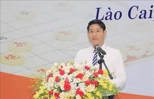 Phó Giám đốc Sở Văn hóa Thể thao và Du lịch tỉnh Lào Cai Nguyễn Thái Hòa phát biểu tại khai mạc.