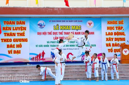 Một tiết mục võ thuật biểu diễn tại lễ khai mạc.