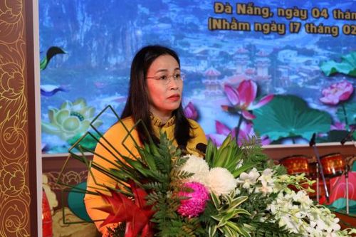 Bà Nguyễn Thị Anh Thi, Phó Chủ tịch UBND TP Đà Nẵng phát biểu tại lễ khai mạc Lễ hội Quán Thế Âm Ngũ Hành Sơn năm 2026.