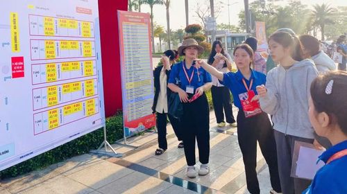 Thí sinh được các tình nguyện viên hướng dẫn vào khu vực thi tại Trường Đại học Quy Nhơn. Ảnh: Trần Dung