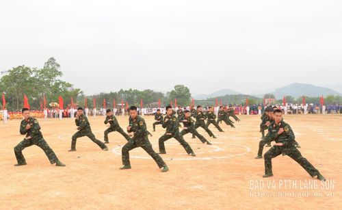 Màn biểu diễn của lực lượng vũ trang tại lễ khai mạc