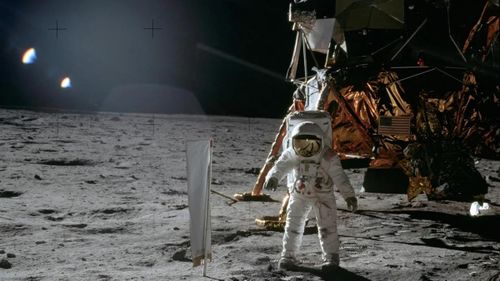 Mỹ giành chiến thắng trong cuộc đua lên Mặt Trăng với chuyến đổ bộ của tàu Apollo 11 vào tháng 7/1969. (Ảnh: NASA)