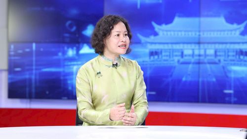 Bà Phạm Thị Lan Anh, Trưởng phòng Quản lý di sản (Sở Văn hóa và Thể thao Hà Nội) trao đổi tại chương trình.
