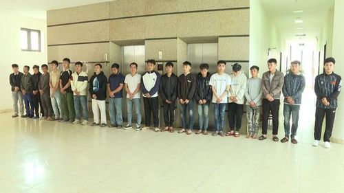 Các đối tượng trong vụ gây rối trật tự công cộng tại xã Thanh Phong.