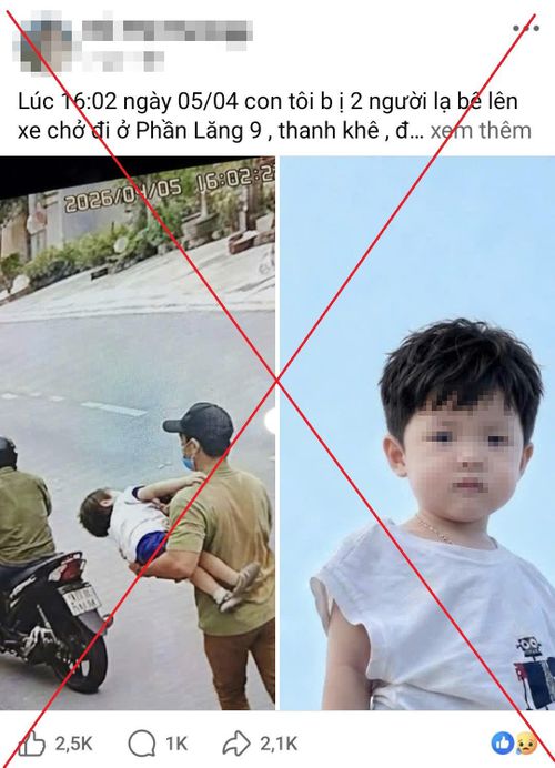 Cơ quan chức năng cho biết thông tin lan truyền trên là sai sự thật. Ảnh: Chụp màn hình.