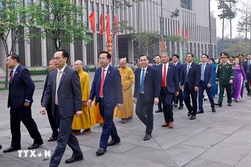 Đại biểu Quốc hội dự khai mạc Kỳ họp thứ nhất, Quốc hội khóa XVI. (Ảnh: Doãn Tấn/TTXVN)