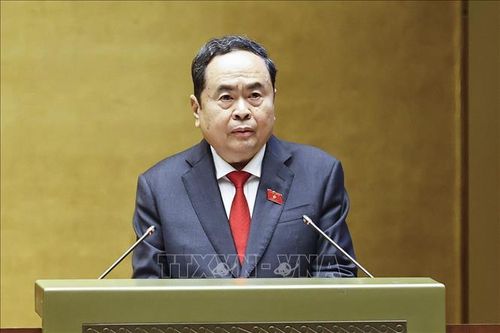 Đồng chí Trần Thanh Mẫn, Chủ tịch Quốc hội khóa XV phát biểu khai mạc Kỳ họp thứ Nhất, Quốc hội khóa XVI. Ảnh: Doãn Tấn/TTXVN
