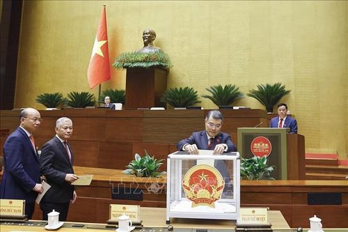 Đại biểu Quốc hội bỏ phiếu bầu Chủ tịch Quốc hội khóa XVI. Ảnh: Doãn Tấn/TTXVN