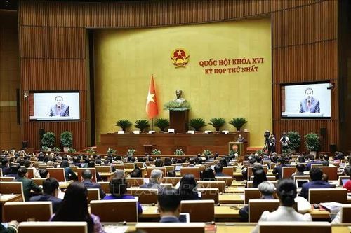 Đồng chí Trần Thanh Mẫn, Chủ tịch Quốc hội khóa XV phát biểu khai mạc Kỳ họp thứ nhất, Quốc hội khóa XVI. Ảnh: Doãn Tấn/TTXVN