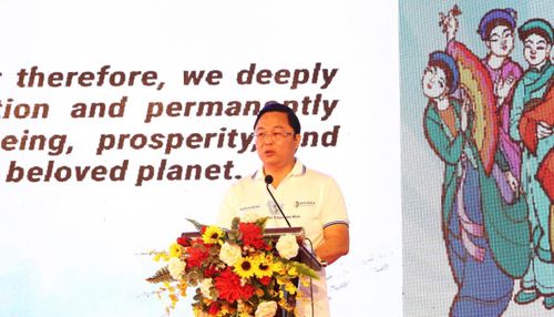 Ông Lê Trí Thanh-Chủ tịch Ủy ban MTTQ Việt Nam TP Đà Nẵng, Chủ tịch Ủy ban Hòa bình TP Đà Nẵng phát biểu khai mạc chương trình.