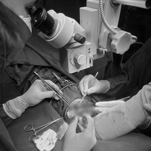 Các bác sỹ đánh giá đây là ca phẫu thuật phức tạp do cánh tay của nạn nhân sau khi gặp tai nạn bị đứt gần lìa, động mạch cánh tay đứt dập mất đoạn. Ảnh: HL
