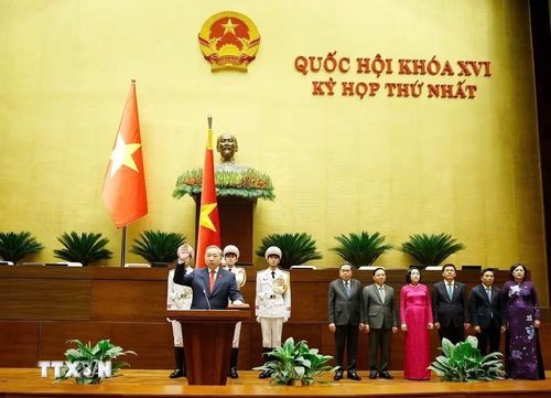 Chủ tịch nước Cộng hòa xã hội chủ nghĩa Việt Nam Tô Lâm tuyên thệ nhậm chức. (Ảnh: Thống Nhất/TTXVN)