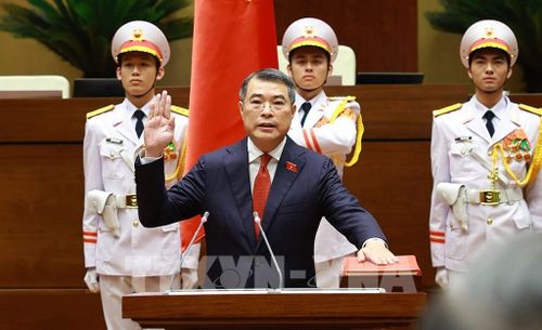 Thủ tướng Chính phủ Lê Minh Hưng tuyên thệ nhậm chức. Ảnh: Dương Giang - TTXVN 