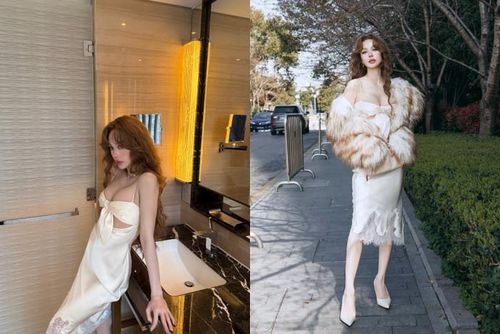 Minh Hằng trong chuyến công tác tại Trung Quốc. Ảnh: FBNV