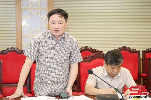 Lãnh đạo Sở Tài chính phát biểu tại cuộc làm việc.
