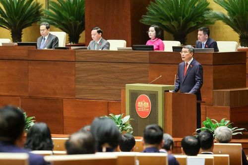 Tân Thủ tướng Chính phủ Lê Minh Hưng phát biểu nhậm chức. Ảnh: VPQH