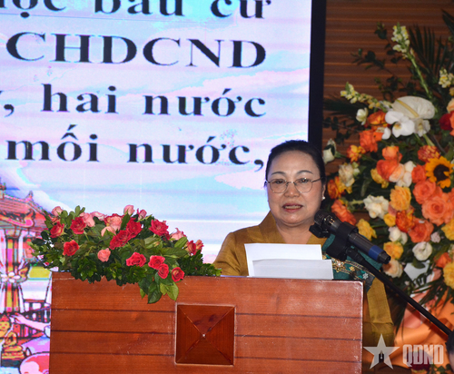 Đại sứ Lào tại Việt Nam Khamphao Ernthavanh phát biểu. 