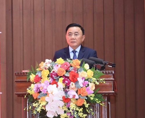 Thường trực Ban Bí thư Trần Cẩm Tú phát biểu tại hội nghị. (Ảnh: Trọng Tài)