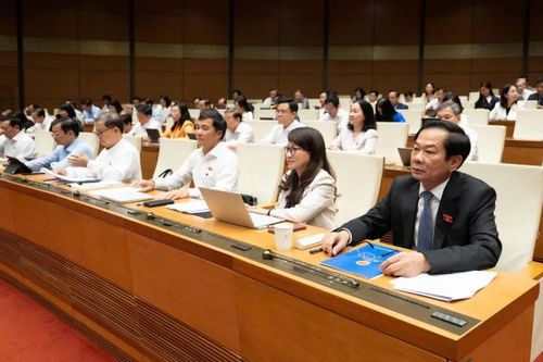 Các đại biểu Quốc hội nghe Tờ trình và Báo cáo thẩm tra.