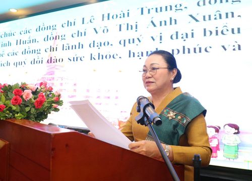 Đại sứ Lào tại Việt Nam Khamphao Ernthavanh phát biểu tại buổi lễ. Ảnh: Bộ Ngoại giao