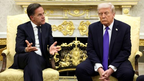  Tổng thư ký NATO Mark Rutte có cuộc hội kiến với Tổng thống Mỹ Donald Trump trong ngày 8/4. Ảnh: Reuters. 