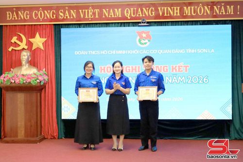 Trao giấy khen cho tập thể có thành tích trong hoạt động Tháng Thanh niên năm 2026.