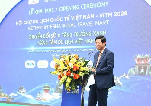 Thứ trưởng Bộ VHTTDL Hồ An Phong phát biểu tại chương trình khai mạc VITM 2026