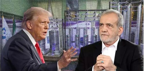 Tổng thống Mỹ Donald Trump (trái) và Tổng thống Iran Masoud Pezeshkian. Ảnh: EPA